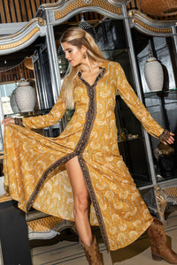 Thumbnail for Vestido largo Kimono Akira Animal Print