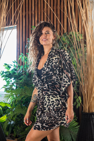 Blusa kimono lotus print