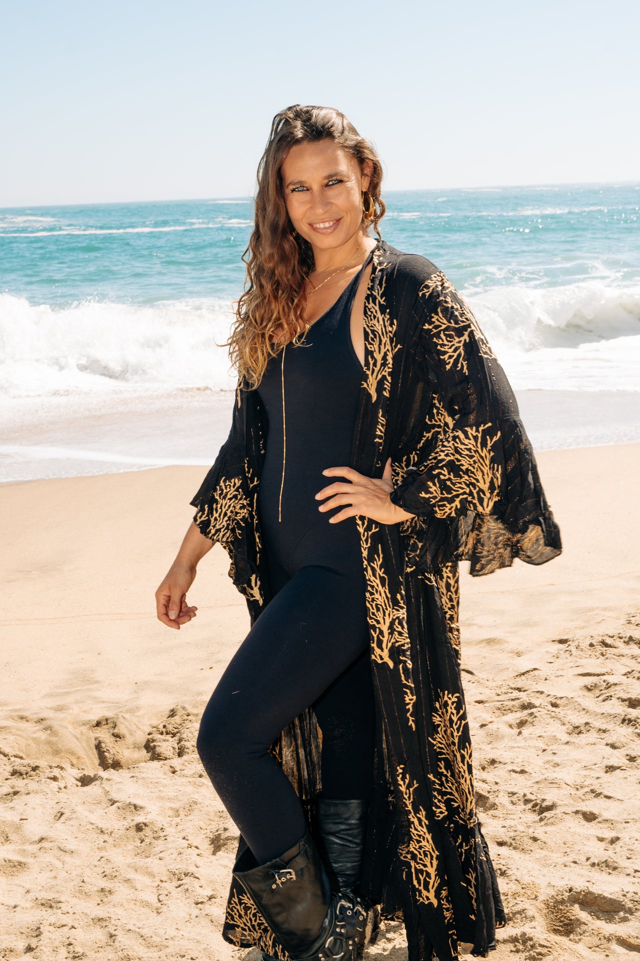 Kimono Emperatriz Black Coral