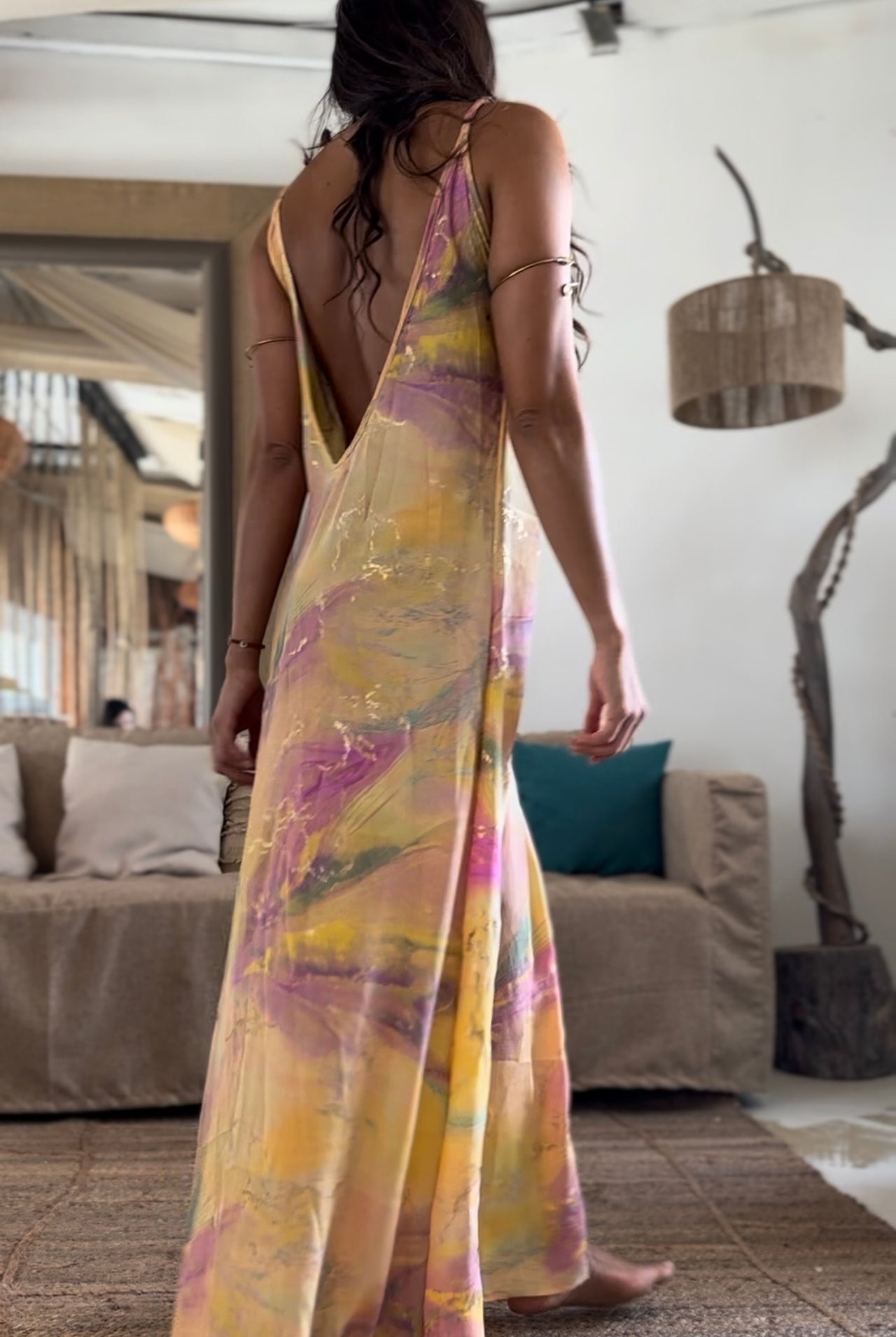 Vestido Largo Vida Art Yellow