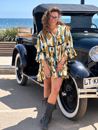 Thumbnail for Vestido corto BOHO BLOCK PRINT MAYA