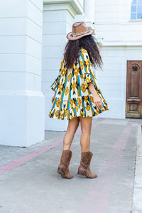 Thumbnail for Vestido corto BOHO BLOCK PRINT MAYA