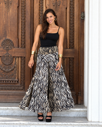 Thumbnail for Pantalón Palazzo Zebra Mujer
