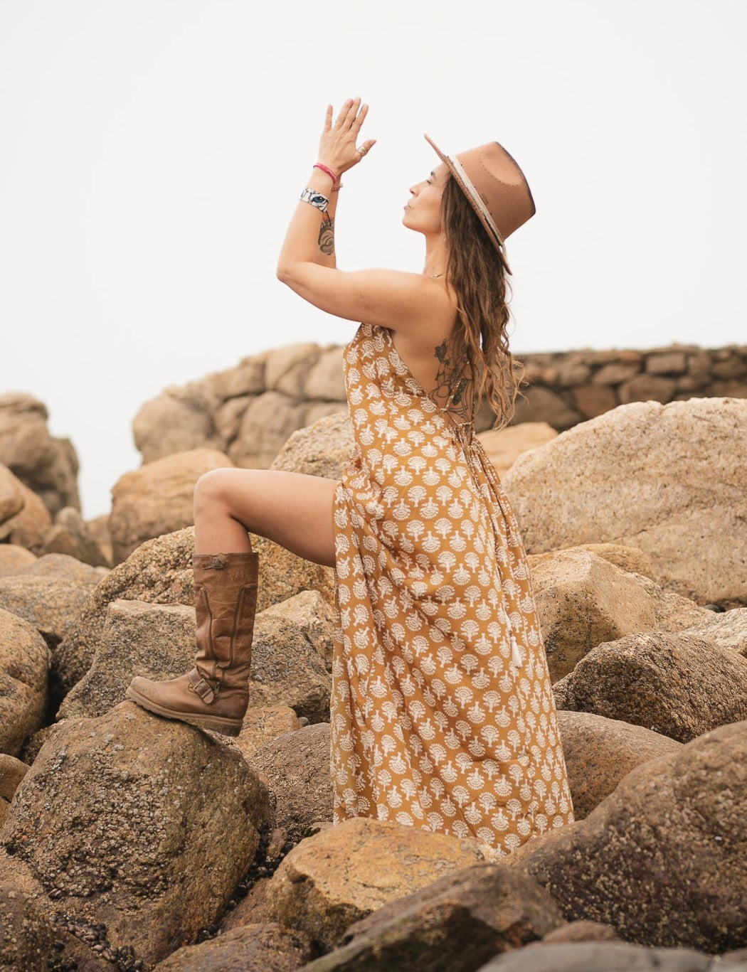 Vestido Largo Fizza  Block Print