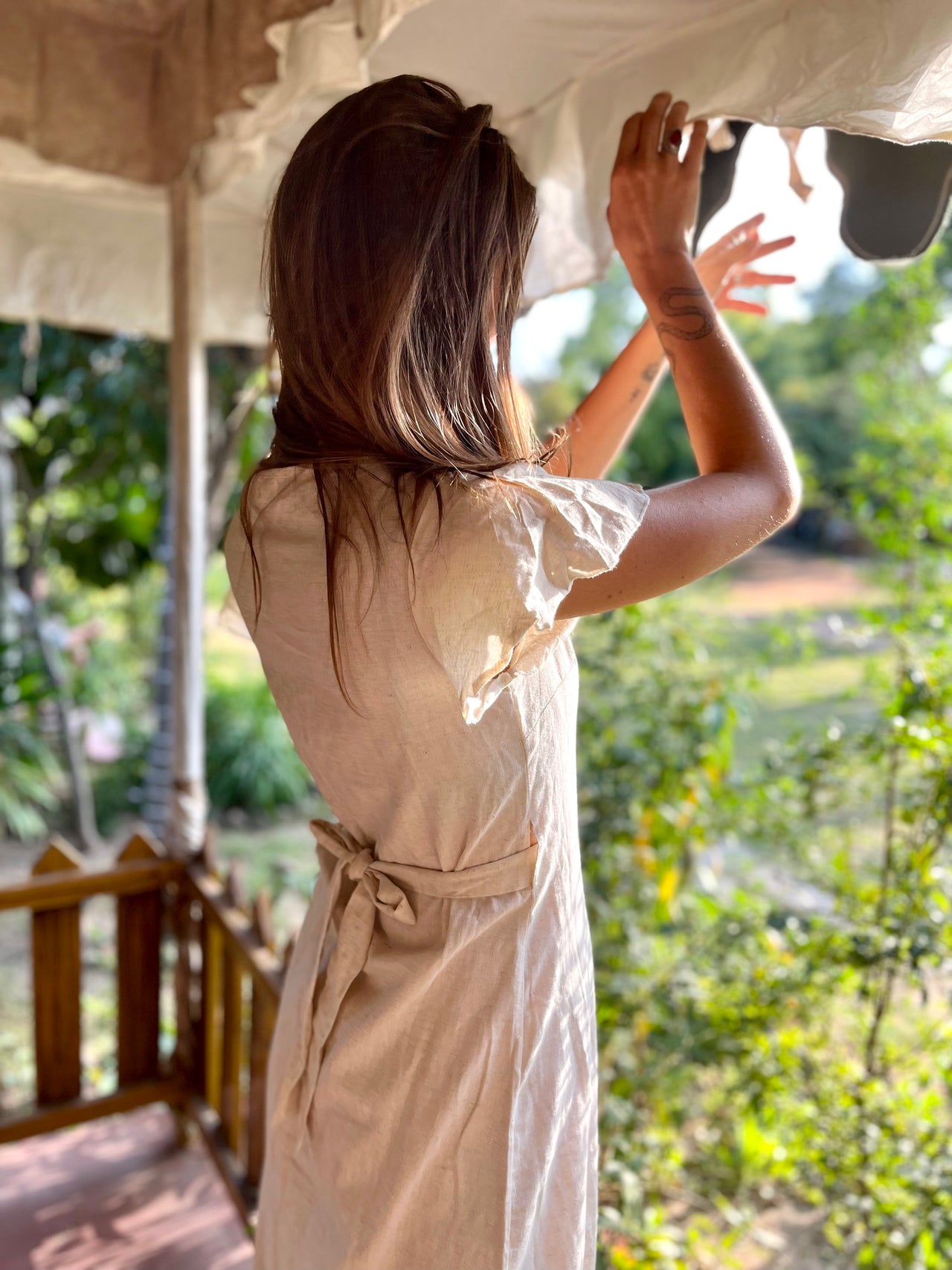 Vestido Largo kimono Natural Cotton